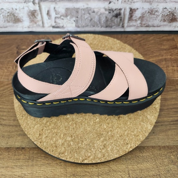 Dr. Martens Voss II Quad Leather Strap Platform Sandals Peach / (US) Size 8 - Picture 9 of 14